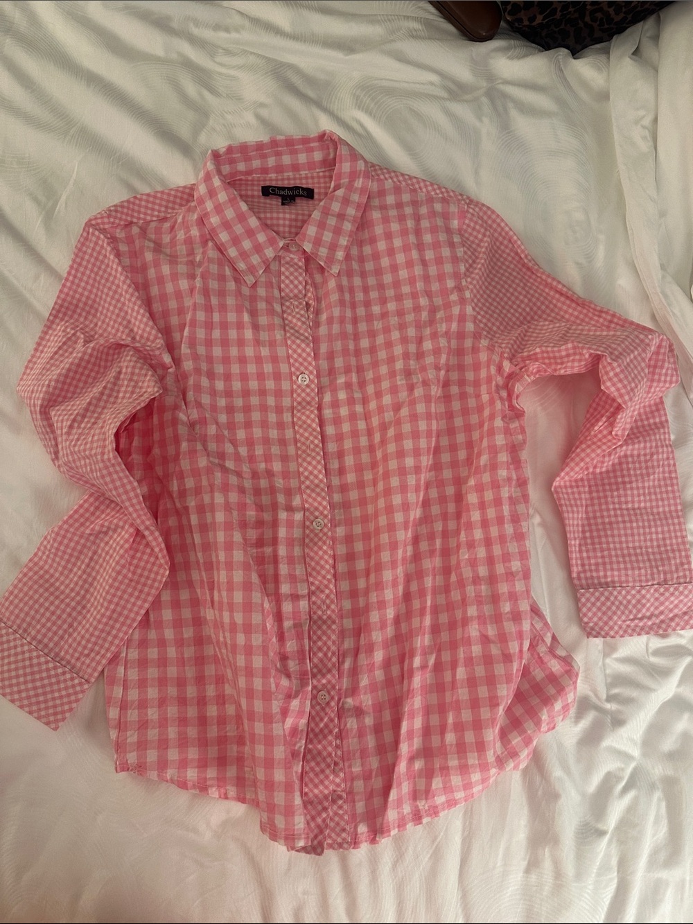 Chadwicks Pink Gingham Button-Down Shirt
